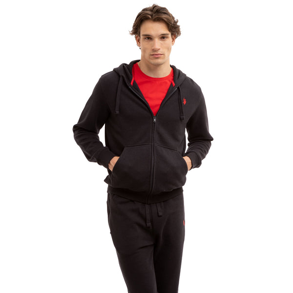 PACIFIC POLO CLUB MEN'S FULL ZIP FLEECE HOODIE - SIZE: MEN 2XL - BLACK - Brand New