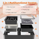 DECFLOW 3-IN-1 ELEVATED DOG BOWLS WITH 4 HEIGHT ADJUSTABLE RAISED STAND - BLACK - Like New