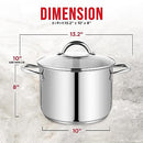 Bakken-Swiss Deluxe 8-Quart Stainless Steel Stockpot w/Tempered Glass Lid - Like New