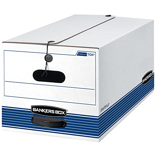 Bankers Box STOR/FILE Medium-Duty Storage Boxes, FastFold (00704) - Blue/White - Brand New