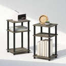 FURINNO JUST 3-TIER TURN-N-TUBE OPEN STORAGE NIGHTSTAND FRENCH OAK/BLACK - Like New
