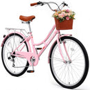 QARSWA C-100 24/26 Inch Women's Beach Cruiser Bike, Shimano 7S, - PINK - Like New
