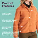 MARMOT WOMEN'S AROS BUTTON-UP JACKET SHERPA FLEECE RETRO STYLE SIZE M COPPER - Brand New