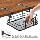 HOME ZONE 11"W STEEL MESH BASKET UNDER SHELF CABINET PULL-OUT - BLACK - Like New