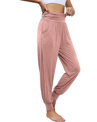 LOCOOWAI 2 PACK WOMEN'S YOGA JOGGERS HIGH WAISTED - S DARK GRAY/PINK - Brand New