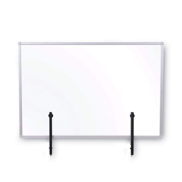 MASTERVISION PROTECTOR SERIES GLASS ALUMINUM DESKTOP DIVIDER, 35.4 X 0.16 X 23.6 - Brand New