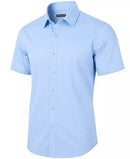 JAMES TAILOR SHORT SLEEVE DRESS SHIRT - SIZE: MEN L - LIGHT BLUE - Brand New