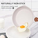 JEETEE Pots and Pans Set Nonstick White Granite Kitchen Cookware Set - White - Like New