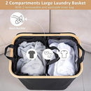 IEGROW 150L LAUNDRY BASKET BASKET WITH LID AND 2 REMOVABLE INNER BAGS - BLACK - Like New