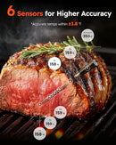 AYMDKI WIRELESS MEAT THERMOMETER APP CONTROL 600FT BLUETOOTH RANGE - SILVER/GRAY - Like New