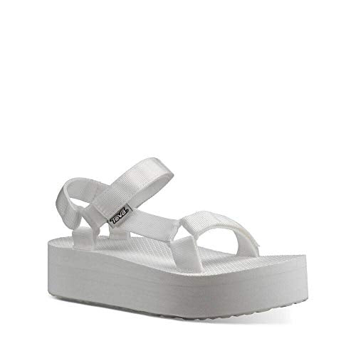 TEVA WOMEN'S W FLATFORM UNIVERSAL SANDAL - SIZE: WOMEN 10 - BRIGHT WHITE - Like New