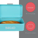 HOME BASICS Powder Coated-steel Bread Box with Lid BB44456 - Turquoise - Like New