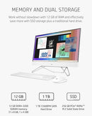 HP AIO 27-CB0052 27" FHD AMD RYZEN 7 5700U 12GB 256GB SSD + 1TB HDD - WHITE - Like New