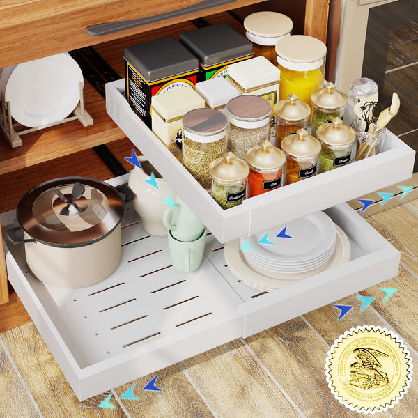 GRACENAL PULL OUT CABINET ORGANIZER KITCHEN ORGANIZERS AND STORAGE WHITE - Like New