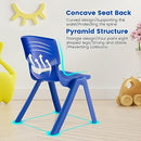 Axidou 6 Pack Premium 11" H Plastic Stackable School Chairs - Blue - Like New