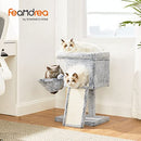 FEANDREA Cat Tree, Small Cat Condo with Padded Perch, Basket, Activity Center - Like New