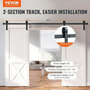 VEVOR 8FT Sliding Barn Door Hardware Kit - 330LBS Heavy Duty DBL-2-J-8FT - Like New