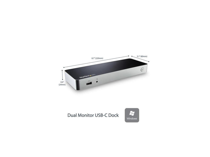 StarTech MST30C2HHPD Dual Monitor USB C Dock - For Windows Laptops - 4K MST -