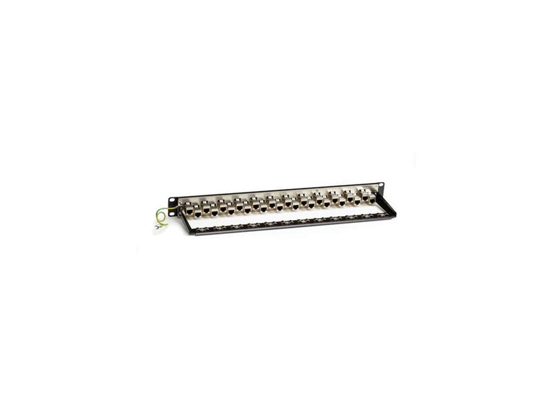 Black Box C6AFP70S-24 CAT6A Staggered Feed-Through Patch Panel - 1U, Shielded,