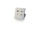 C2g Hdmi, Vga, 3.5mm And Usb Pass-through Wall Plate - Aluminum - 39703