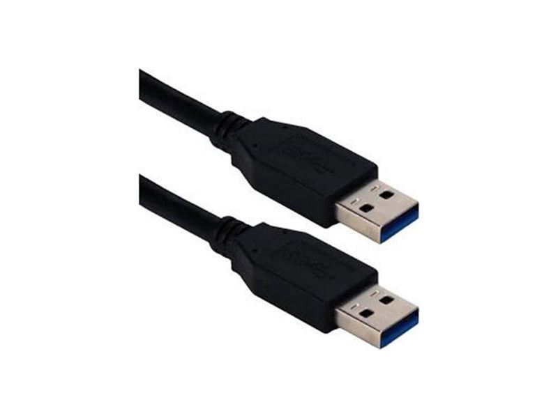 QVS 6ft USB 3.0/3.1 Type A Male To Male 5Gbps Black Cable