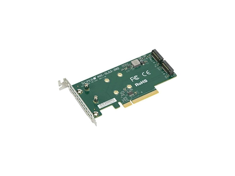 Supermicro Accessory AOC-SLG3-2M2-O PCIe Add-On Card for up to two NVMe SSDs