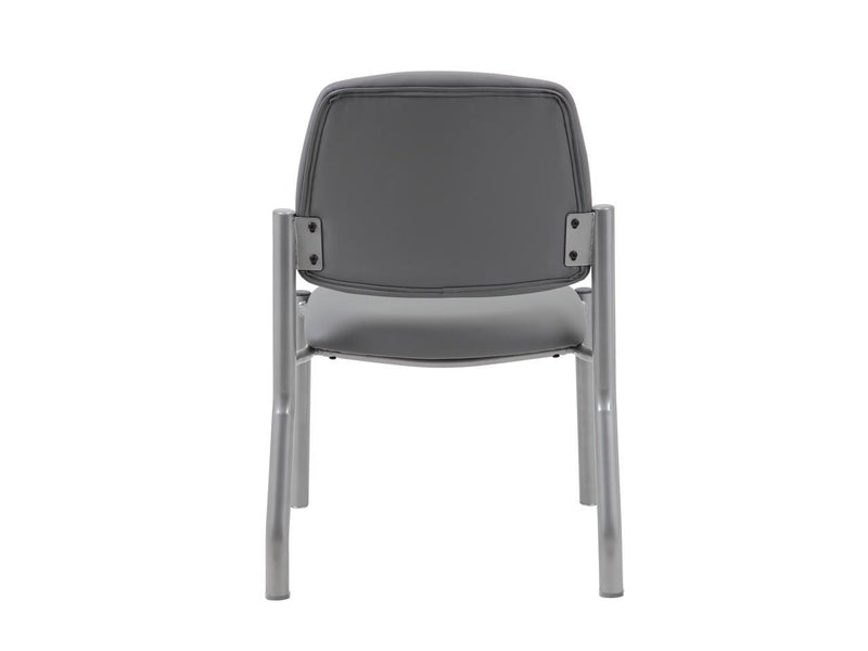 Boss Office Products Heavy Duty Armless Vinyl Mid Back Guest Chair for