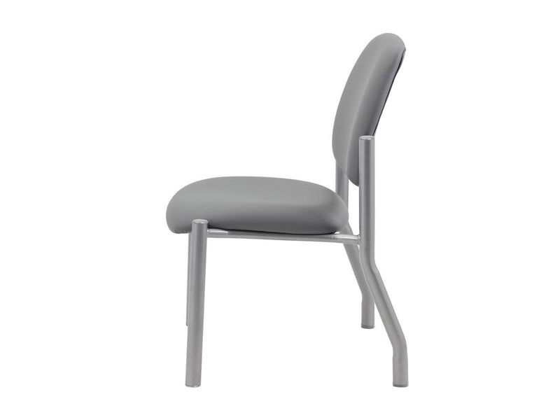 Boss Office Products Heavy Duty Armless Vinyl Mid Back Guest Chair for