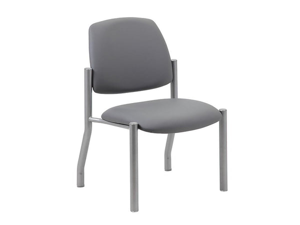 Boss Office Products Heavy Duty Armless Vinyl Mid Back Guest Chair for