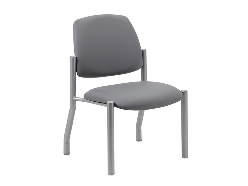 Boss Office Products Heavy Duty Armless Vinyl Mid Back Guest Chair for
