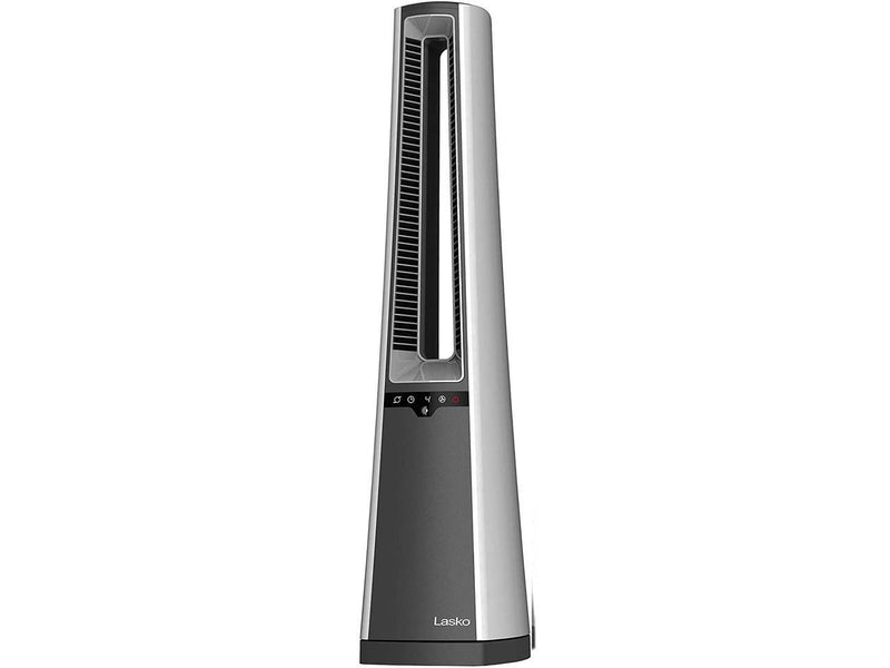 Lasko AC615 4 Speed Bladeless Remote Control Oscillating Whole Room Tower Fan