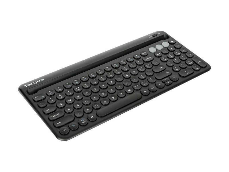 Targus Multi-Device Bluetooth Antimicrobial Keyboard With Tablet/Phone Cradle -