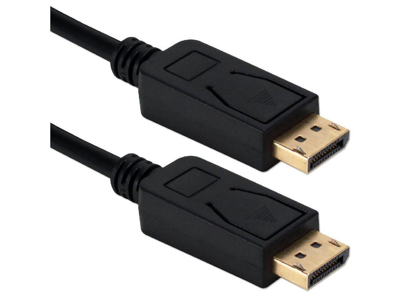 QVS 6ft DisplayPort 2.0 UltraHD 16K Black Cable with Latches