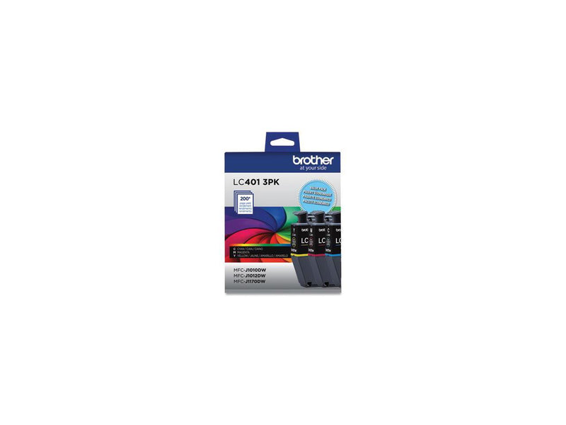 Brother LC401 Cyan/Magenta/Yellow Standard Yield Ink Cartridges 3/Pack