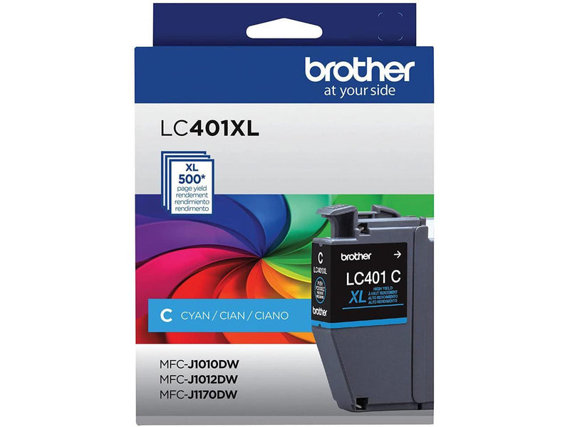 Brother LC401 Cyan High Yield Ink Cartridge Prints Up to 500 Pages (LC401XLCS)