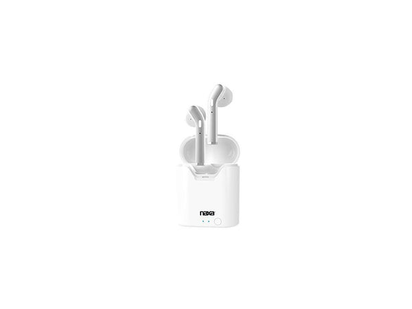 Naxa True Wireless Earphones with Charging Battery Case - Stereo - White - True