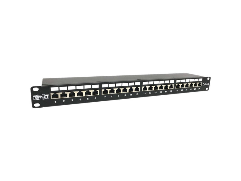 Tripp Lite 24-Port Cat6a Shielded Patch Panel - 10 Gbps, STP, 110 Punch Down,