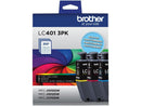 Brother LC401 Cyan/Magenta/Yellow Standard Yield Ink Cartridges 3/Pack