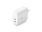 BELKIN WCB006dqWH BOOST CHARGE White Dual USB-C PD Wall Charger 40W