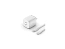 BELKIN WCH011dq2MWH-B6 White Dual USB-C GaN Wall Charger with PPS 45W + USB-C to