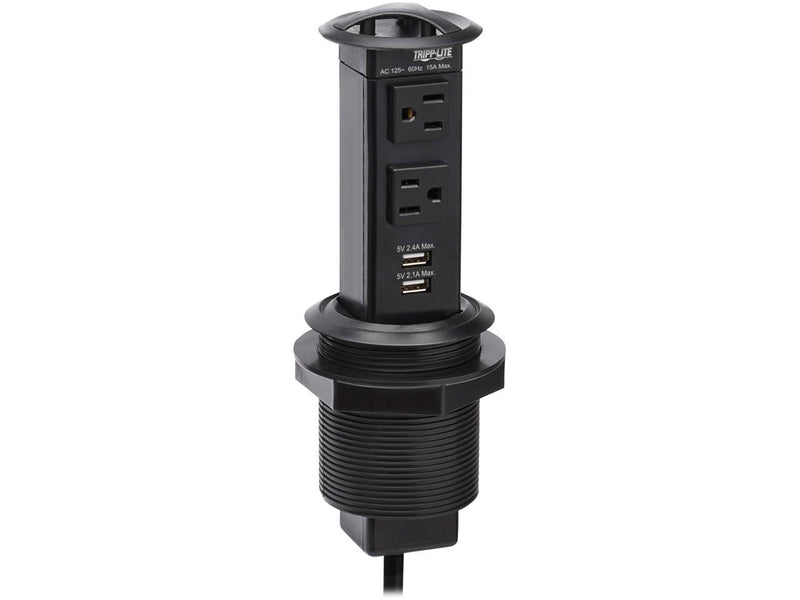 Tripp Lite Power It! 2-Outlet Pop-Up Power and Charging Dock - 2x USB-A, 6 ft.
