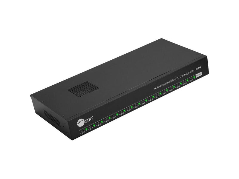 SIIG 16-Port Industrial USB-C PD Charging Station 600W Supports IDUS0A11S1