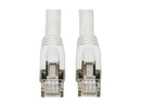 Tripp Lite Cat8 40G Snagless SSTP Ethernet Cable RJ45 M/M PoE White 10 ft. 3.1 m