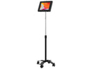 CTA Digital Compact Mobile Floor Stand with Universal Security Enclosure Black