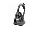 Poly Voyager Focus 2 UC USB-A Bluetooth Headset with Charging Stand, Black