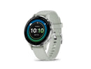 Garmin Venu 3S, Silver Stainless Steel Bezel with Sage Gray Case and Silicone