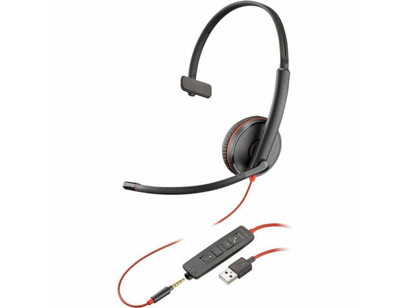 Poly Blackwire 3215 Monaural USB-A Headset TAA (Bulk) - Mono - USB Type A -