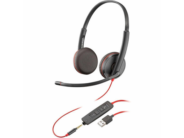 Poly Blackwire 3225 Headset - Stereo - USB Type A, Mini-phone (3.5mm) - Wired -