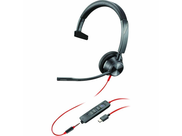 Poly Blackwire 3310 USB-C Headset TAA - Mono - USB Type C, Mini-phone (3.5mm) -