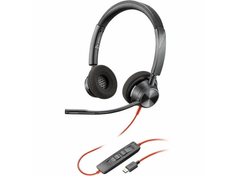 Poly Blackwire 3320 Stereo Microsoft Teams Certified USB-C Headset + USB-C/A